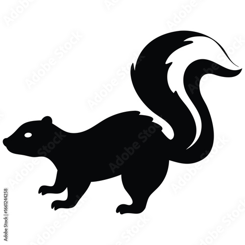 Skunk silhouette vector illustration.