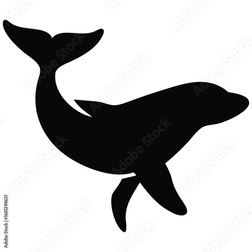 Whale silhouette vector illustration.