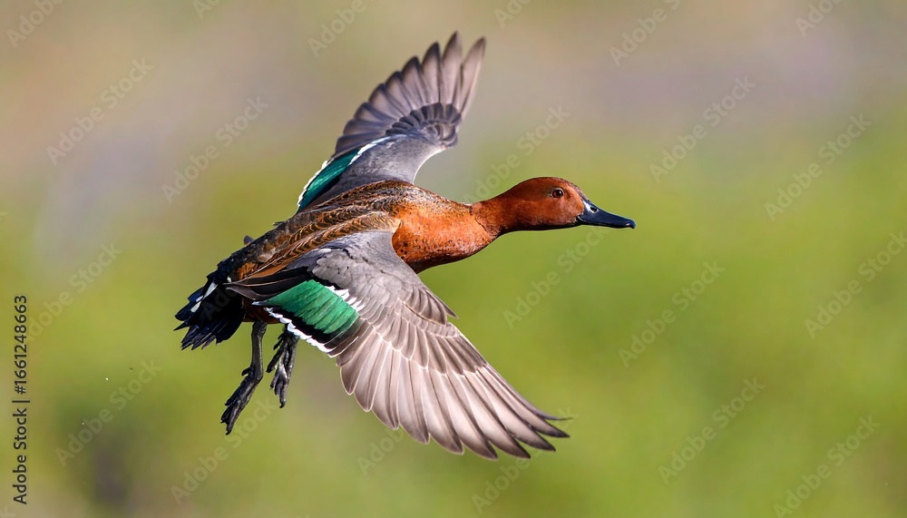 Obraz premium Colorful duck in flight