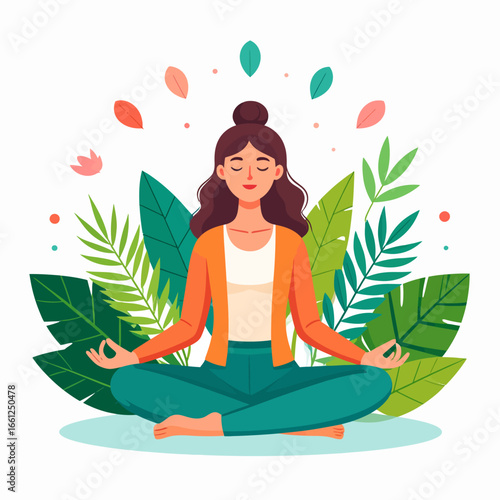 Woman Meditating in Nature Find Inner Peace and Serenity