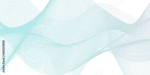 Abstract curved futuristic hi technology, Abstract wave lines on transparent background. 