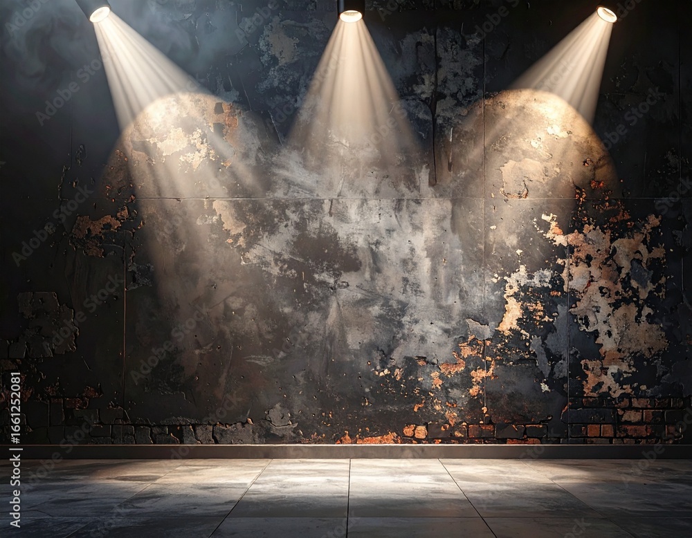 Fototapeta premium Empty stage illuminated by lights