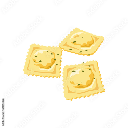 Italian pasta ravioli isolated in white
