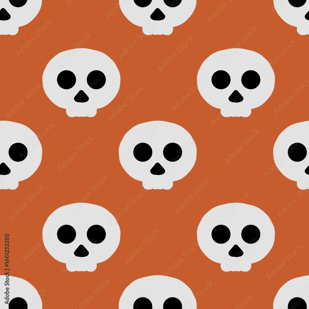 Fototapeta premium seamless pattern with skulls. kawaii design. 