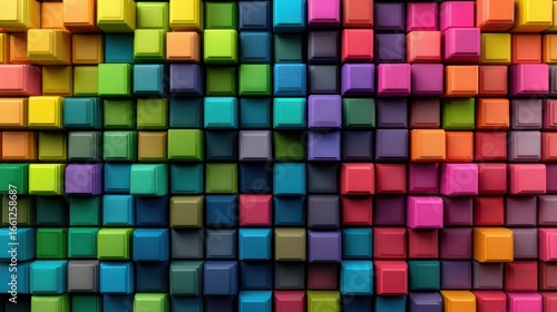 Colorful square blocks pattern