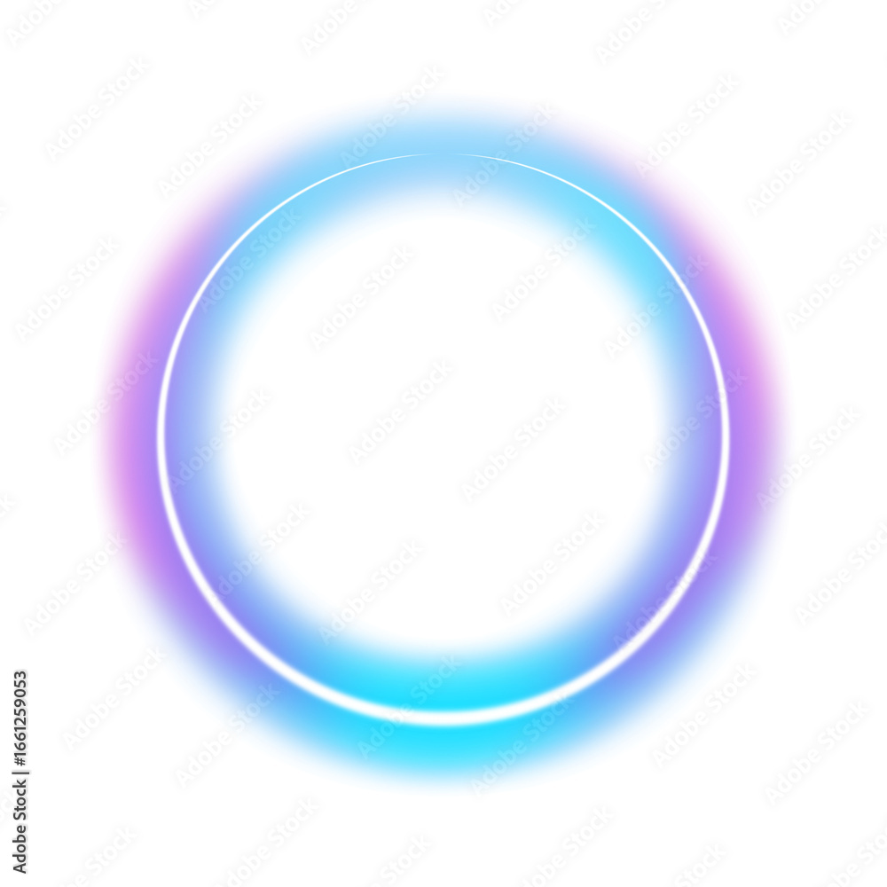 Obraz premium Glowing Neon Circle Frame Abstract Light Design.