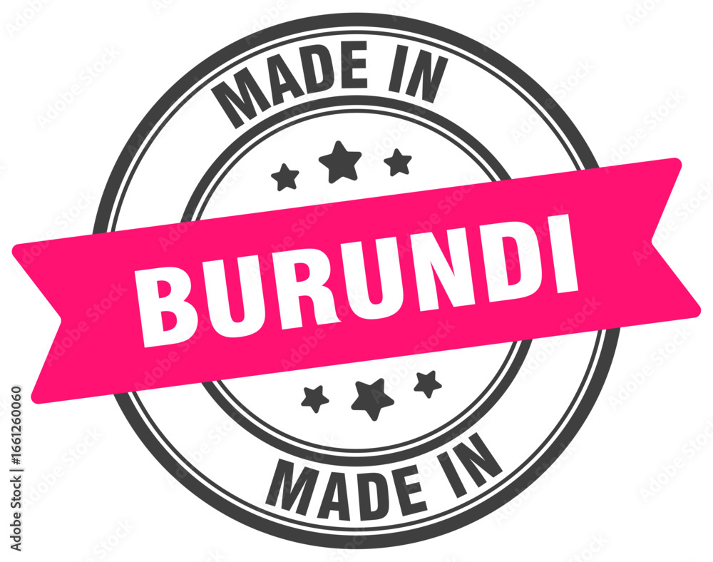 Fototapeta premium Made in Burundi round sign. Made in Burundi stamp.