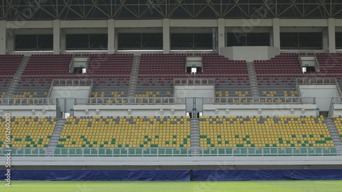 empty stands in a football stadium with no spectators