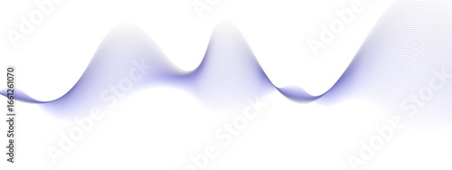 Abstract blue smooth wave on a white background. Dynamic sound wave. Vector illustration.