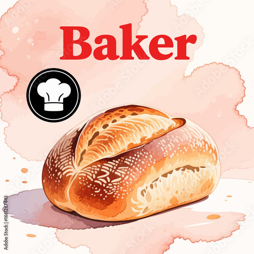 Delicious Baker's Artisan Bread with Sesame Seeds on Soft Pastel Background