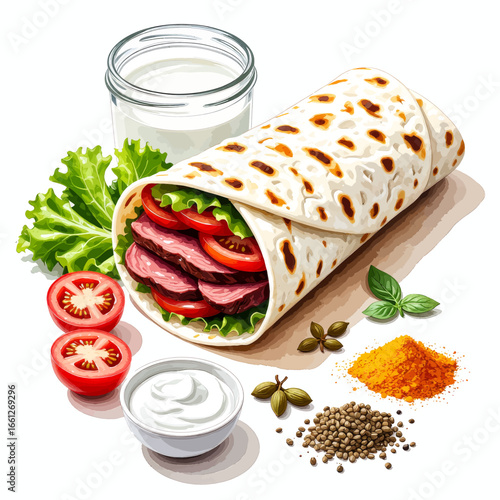 Fresh Wrap with Vibrant Ingredients