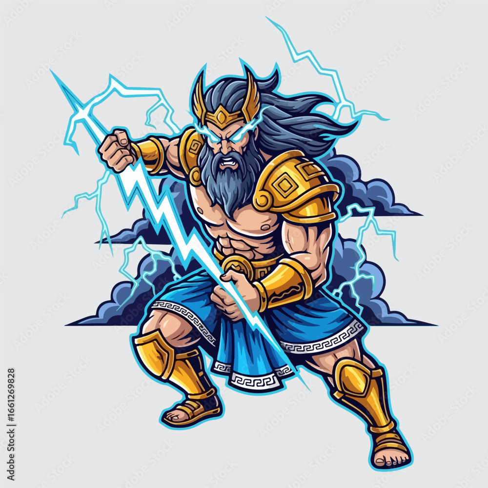 Fototapeta premium god zeus vector illustration