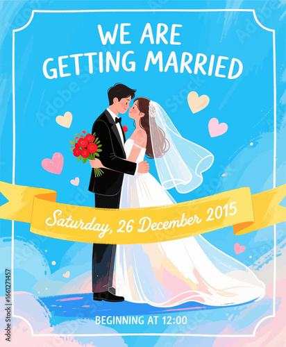 Illustrated Wedding Invitation for December 2015