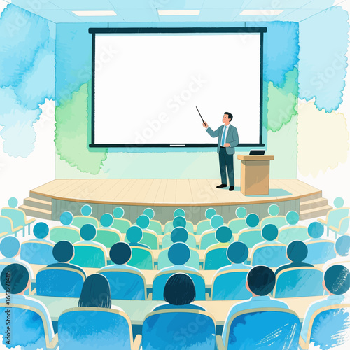 Lecture Hall Presentation with Engaged Audience