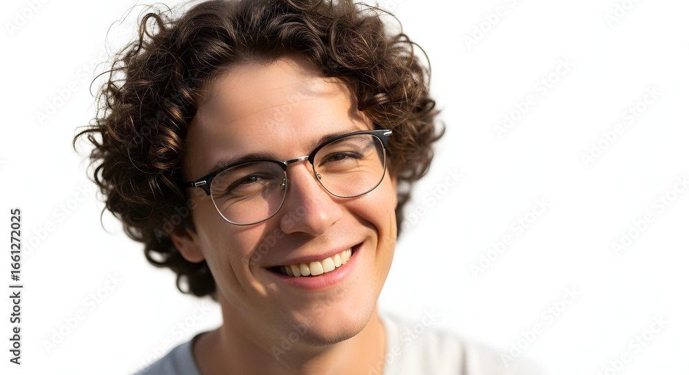 Fototapeta premium Young man with glasses on white background 