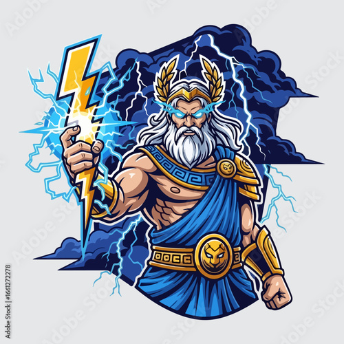 god zeus vector illustration