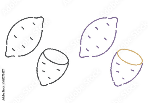 さつまいもの手描きアイコン