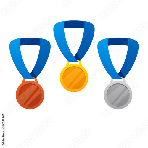 Empty blank medals vector isolated illustration
