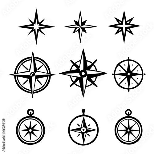 Compasses icons set vector illustration design