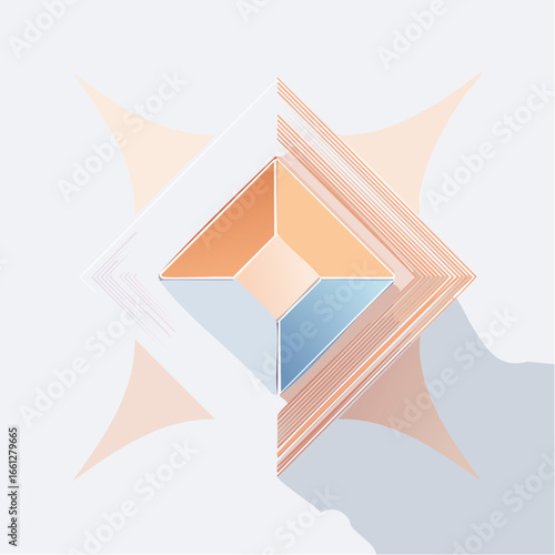 Modern geometric shapes form a soothing background in subtle tones, perfect for minimalist or corporate designs.