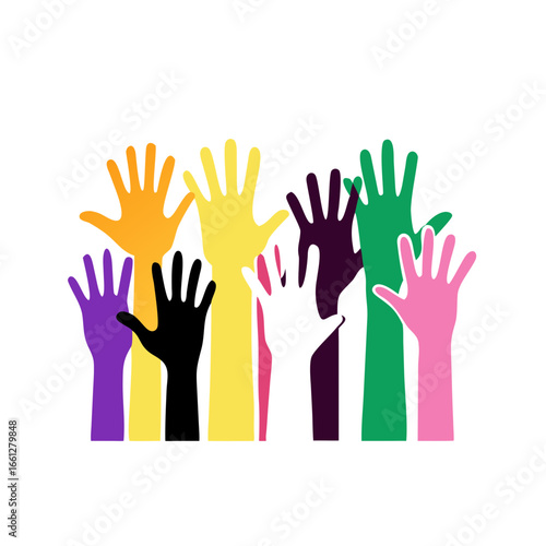 colorful up hand background, illustration vector template