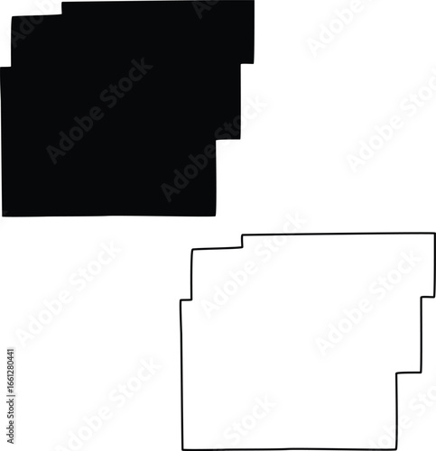 Photos Map of Hancock County Indiana USA Flat and Outline Design