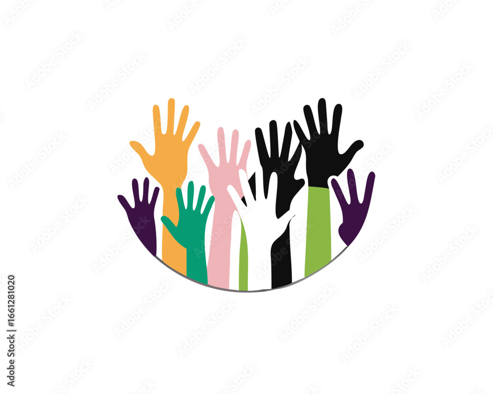 Obraz premium colorful up hand background, illustration vector template