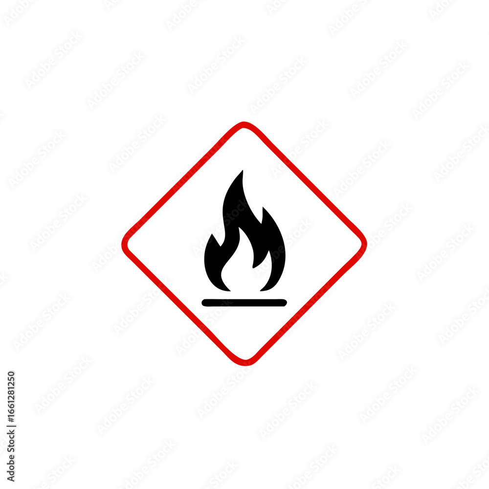 hazard warning sign flammable , isolated vector illustration hazard warning sign flammable , isolated vector illustration