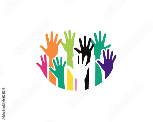 colorful up hand background, illustration vector template