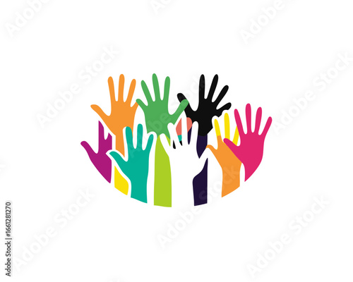 colorful up hand background, illustration vector template
