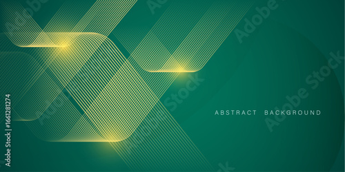 Abstract background with glowing golden highlights and green geometric shapes, modern futuristic design perfect for technology, finance, luxury branding, and digital media.