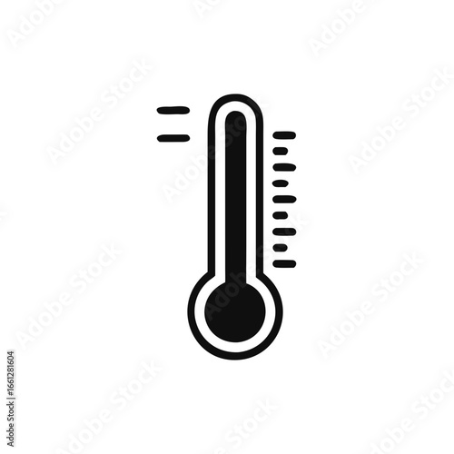 thermometer icon in flat style, Thermometer flat style isolated on white background, weather business concept, vector illustration