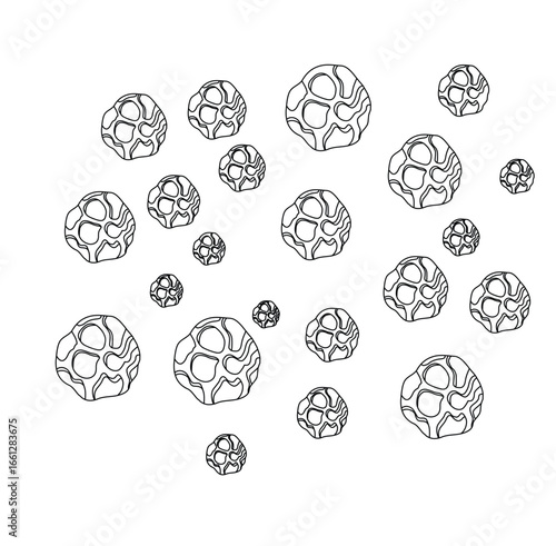  Cute cartoon hand drawn vector pile of Black pepper coloring page.