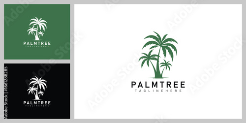 Wallpaper Mural Minimalist Palm Tree Logo – Summer Vacation, Island and Nature Symbol Torontodigital.ca