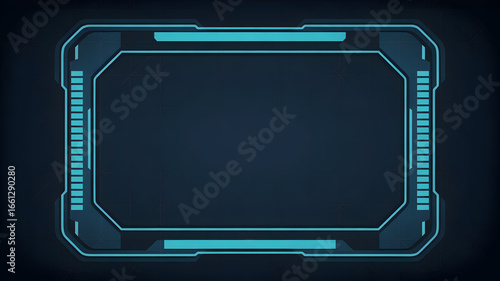 Modern technology interface frame with glowing blue accents for sleek presentations and futuristic projects