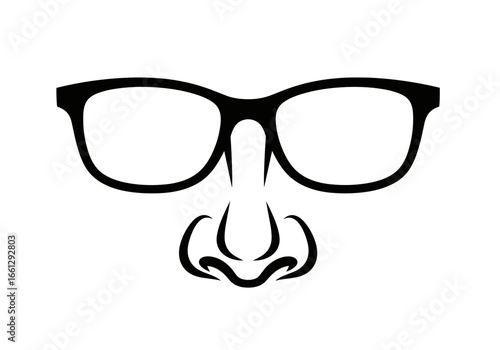 Nose with glasses, symbolizing intelligence, perception, and a playful approach to personality