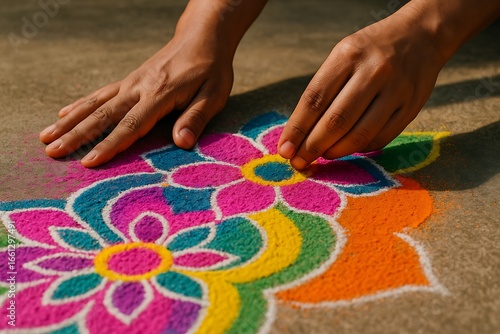 Creating a Colorful Rangoli An Art of Vibrant Designs and Cultural Celebration 