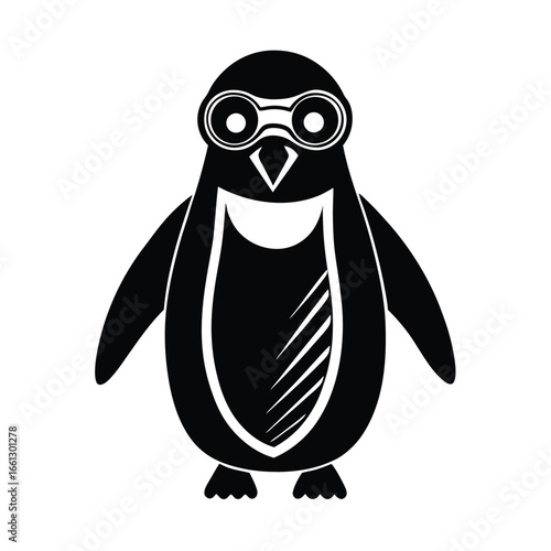 Penguin Wearing Oversized Glasses Drawing