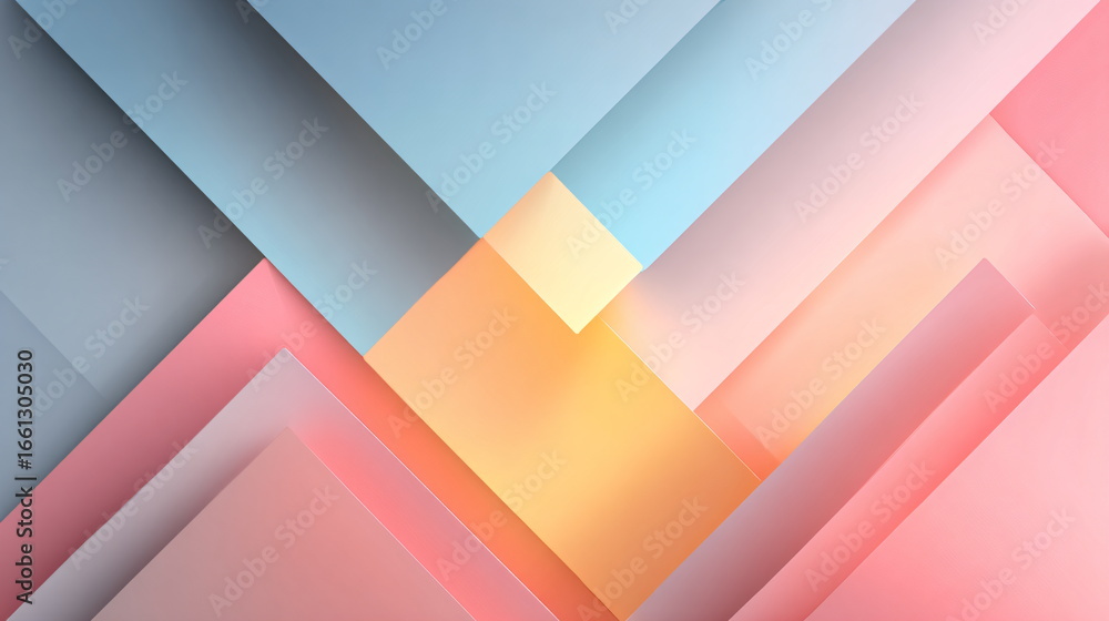 Obraz premium Minimalist Abstract Geometric Shapes with Pastel Gradient Background