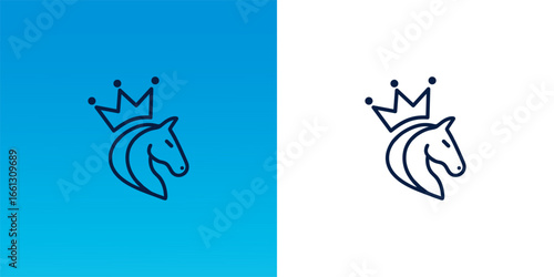 logo of a horse wearing a crown