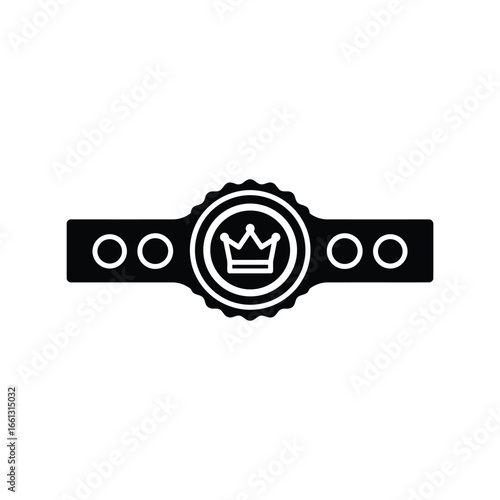 Championship belt vector icon boxing winner award sports trophy champion prize martial arts medal