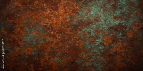 Rough vintage metal texture of a rusty brown steel surface with corrosion