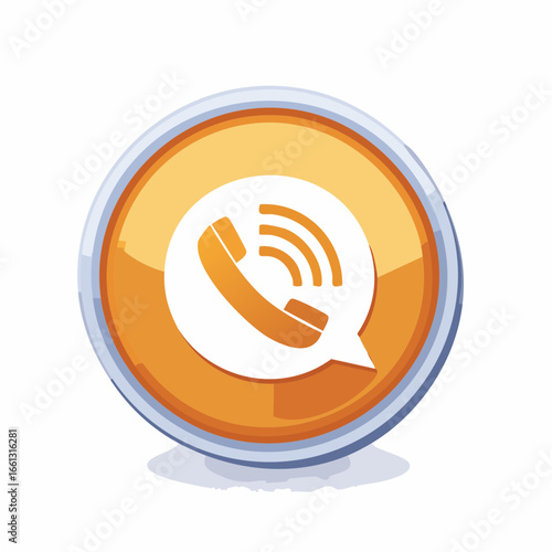 Vector illustration of a glossy, red RSS feed icon, a symbol of wireless internet communication and technology