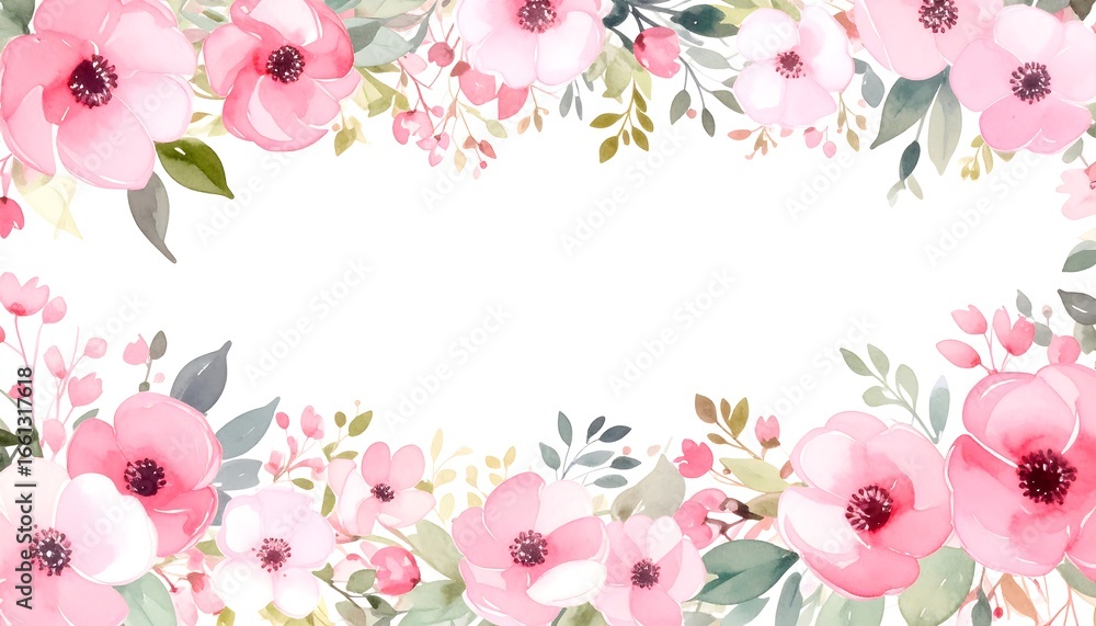 Fototapeta premium Watercolor floral frame