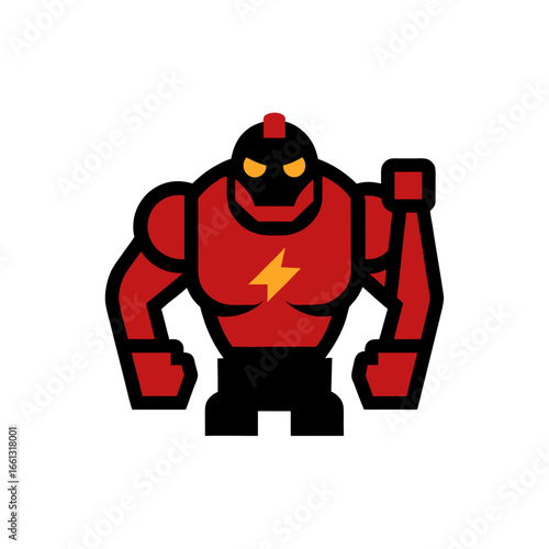 a heavy industrial mech s powerful  clenched fist 