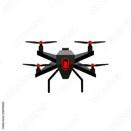 a high tech assault drone with sharp propellers on