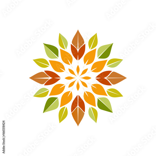 a mandala made of various leaf silhouettes  transi