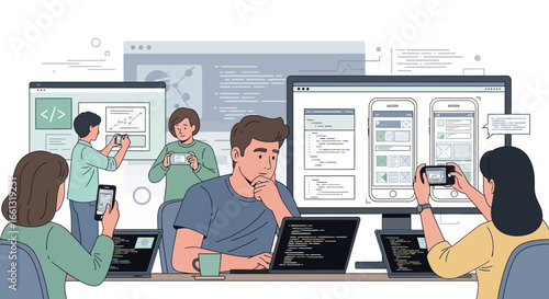 Dynamic collaboration of a creative software team in modern application design