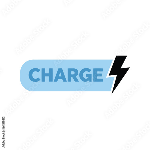 Slika na platnu Electric charge icon lightning bolt symbol power energy button battery status in