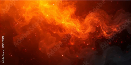 Red-hot flames illuminate the night sky in a fiery explosion of heat and energy, a dangerous and mesmerizing abstract motion background
